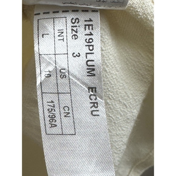 BA&SH PLUME EMBROIDERED Size 3/ Large Boho BLOUSE In Ecru Cream 3/4 Sleeve - Picture 8 of 10